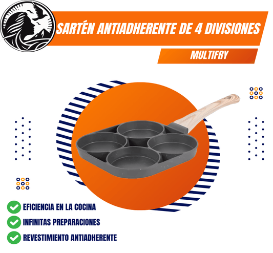 Sartén antiadherente de 4 divisiones MultiFry™